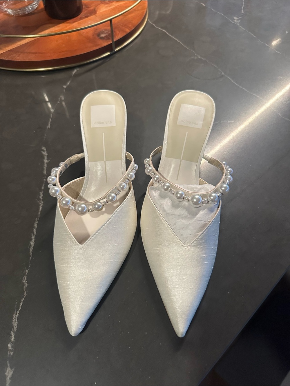 Dolce Vita white mini heels brand new